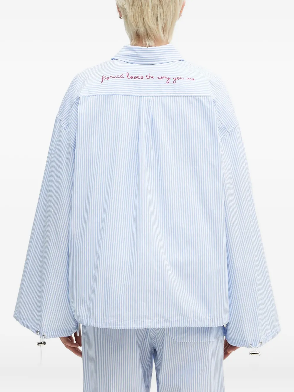 Fiorucci striped embroidered shirt Blauw