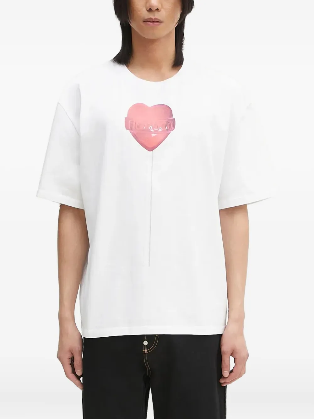 Fiorucci heart-balloon print T-shirt | White | Image 1