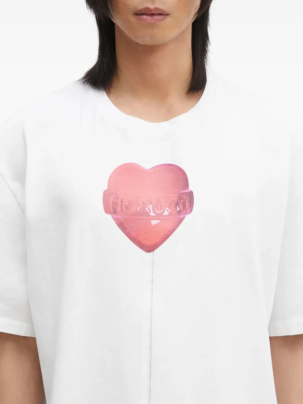 Fiorucci heart-balloon print T-shirt Wit