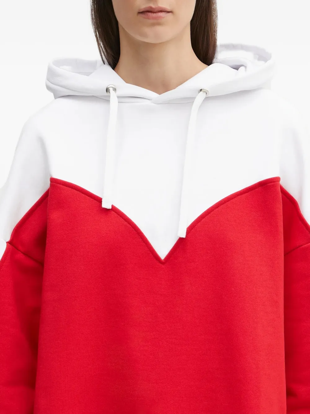 Fiorucci Hartvormige hoodie met vlakken Red.White