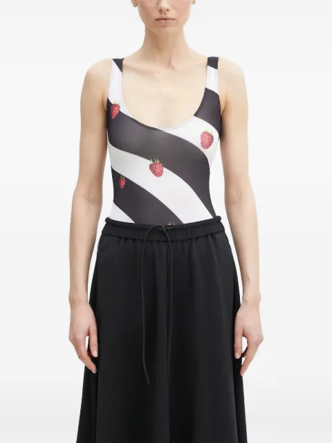 Fiorucci raspberry-print striped bodysuit