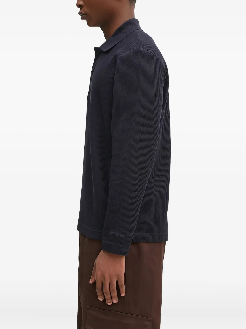 Norse Projects Ruben geribbeld poloshirt - Blauw