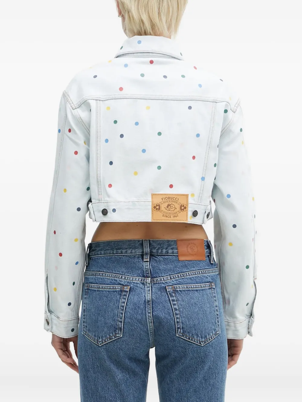 Fiorucci Denim jack met stippen Blauw