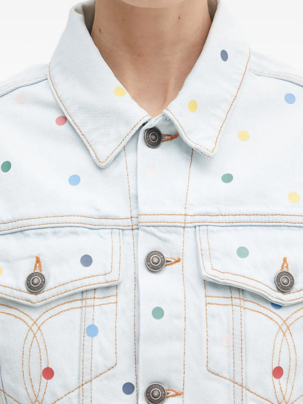 Fiorucci Denim jack met stippen Blauw