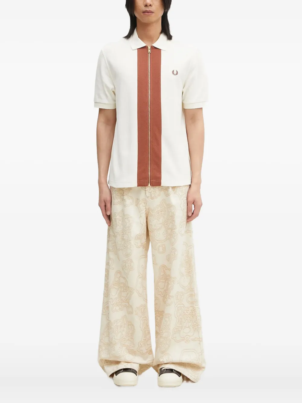 Fred Perry zip-panelled shirt | White | Image 1