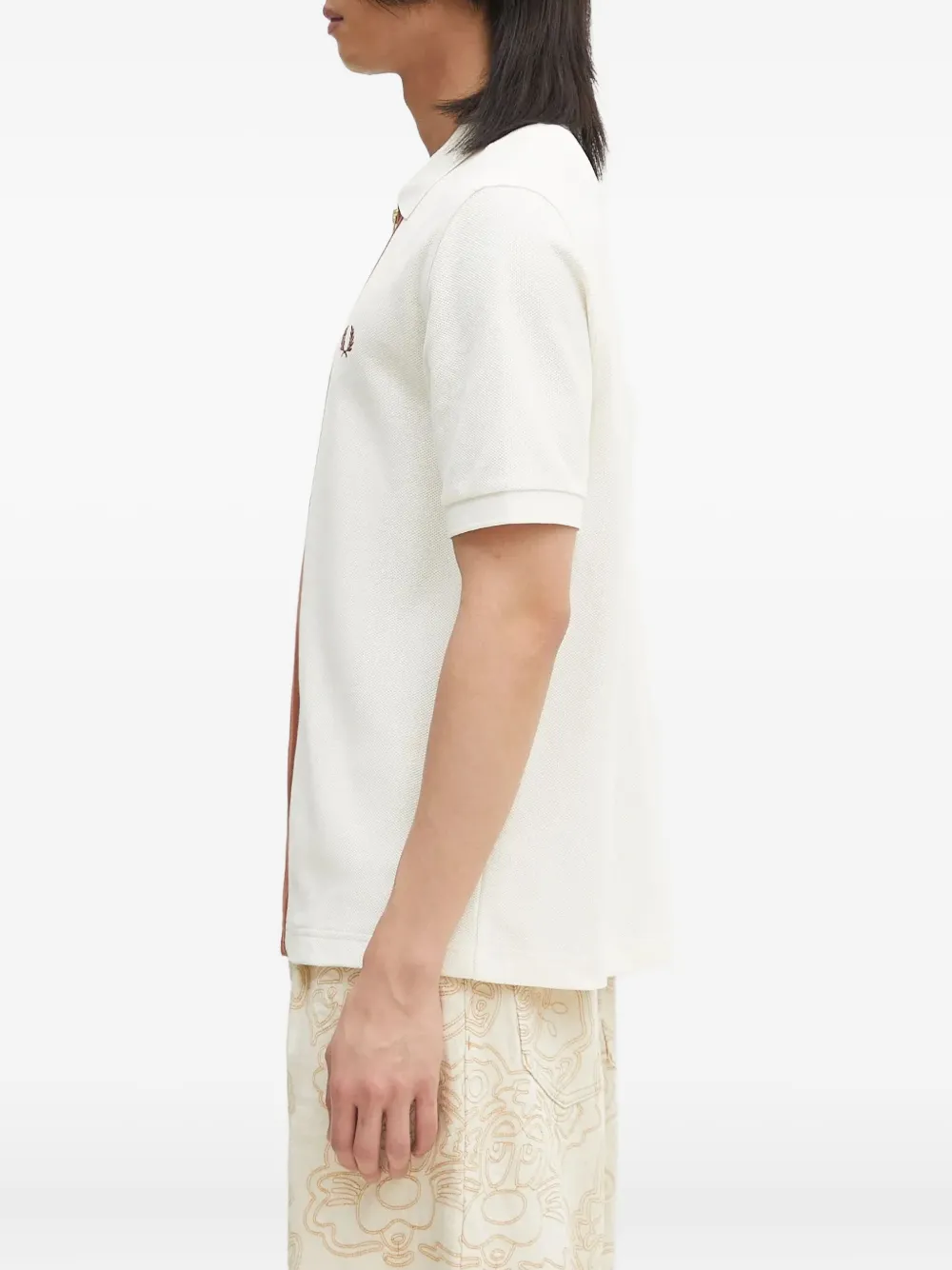 Fred Perry Overhemd met vlakken en rits Wit