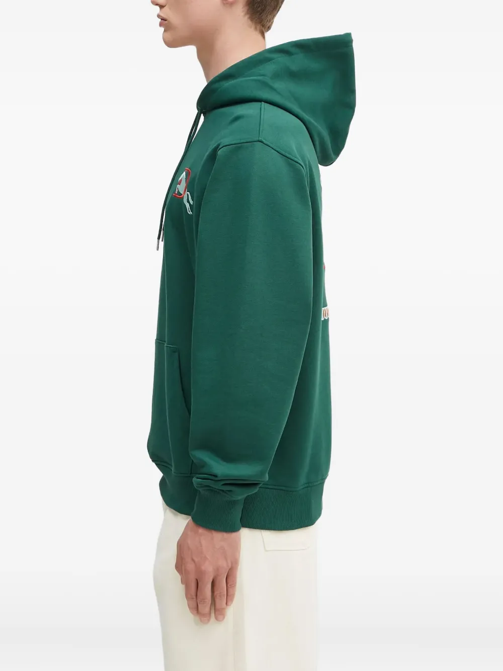 Drôle De Monsieur Hoodie met geborduurd paard Groen