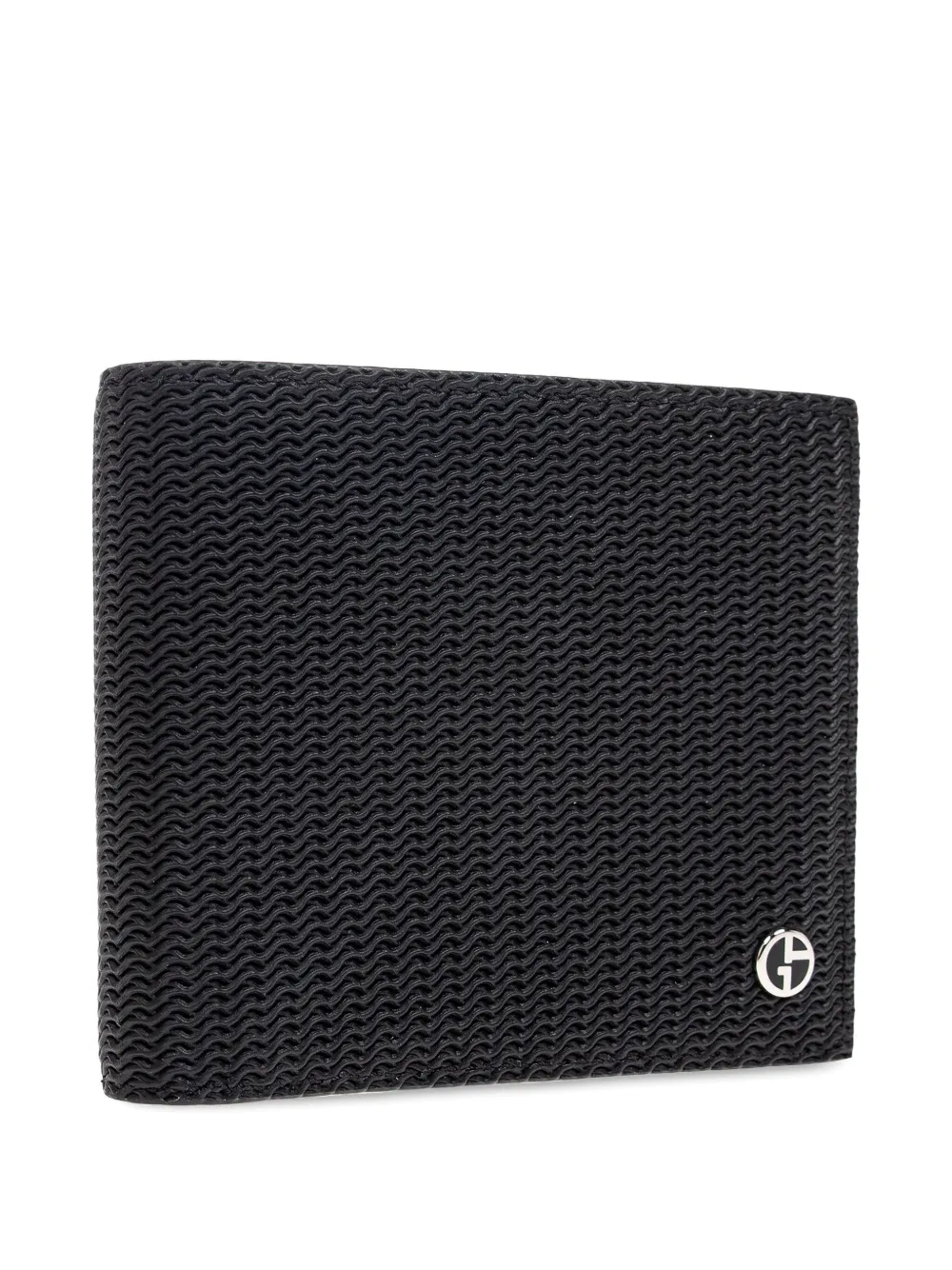 Giorgio Armani Leren portemonnee met reliëf Zwart