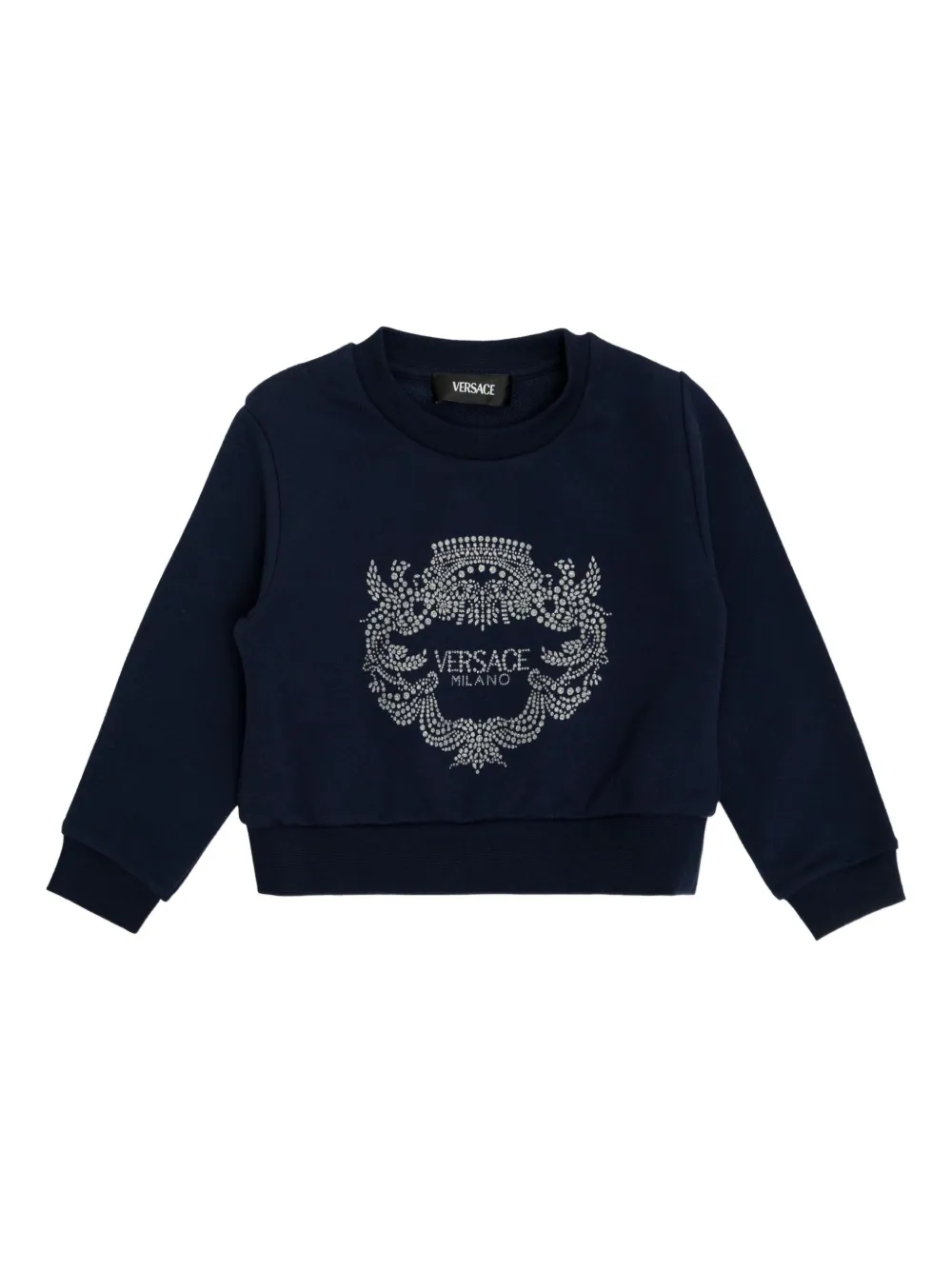 Versace Kids Sweater met kristallen Blauw