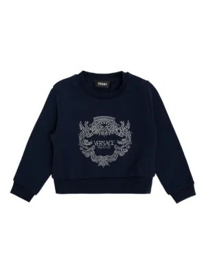 Versace キッズ　ロゴ パーカー ブラック Versace Kids（ヴェルサーチェ・キッズ）パーカー＆スウェット