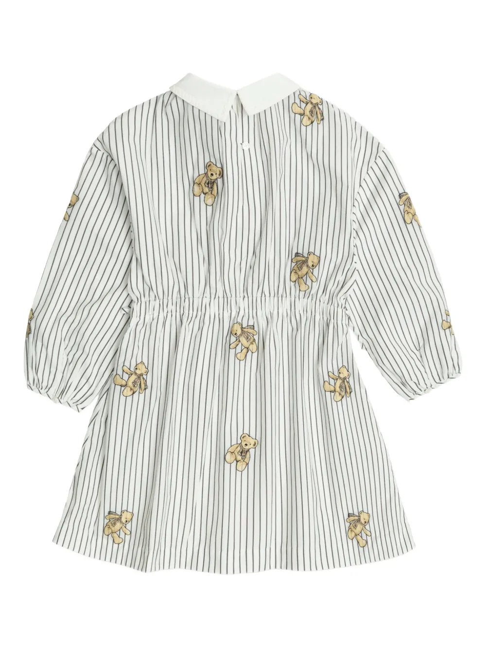 Burberry Kids Thomas Bear gestreepte katoenen jurk Wit