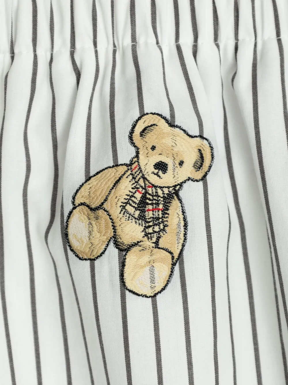 Burberry Kids Thomas Bear gestreepte katoenen jurk Wit