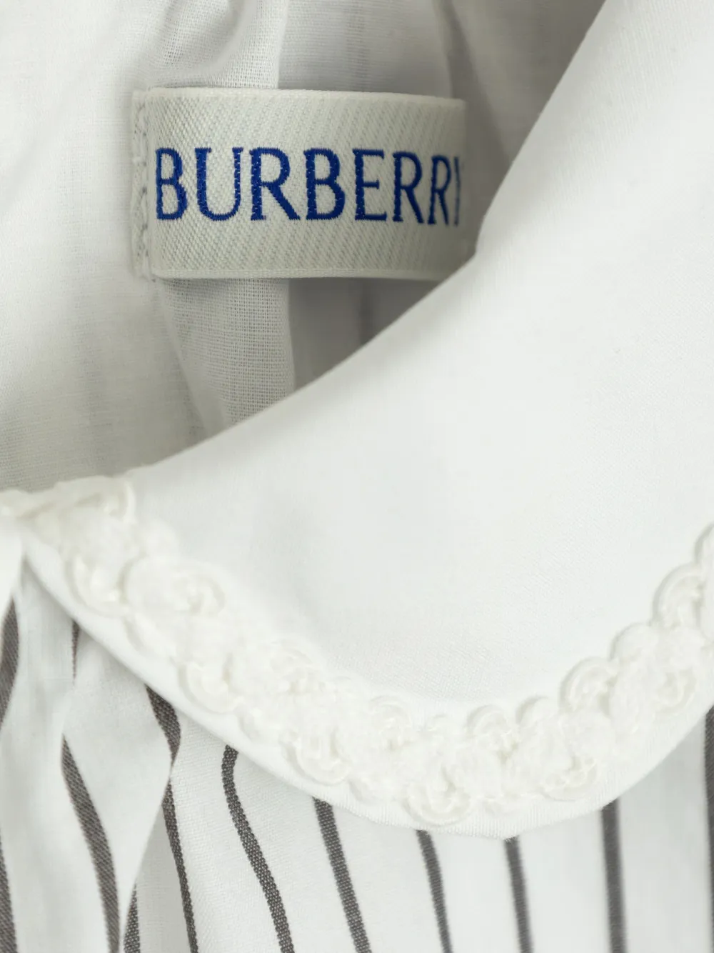 Burberry Kids Thomas Bear gestreepte katoenen jurk Wit