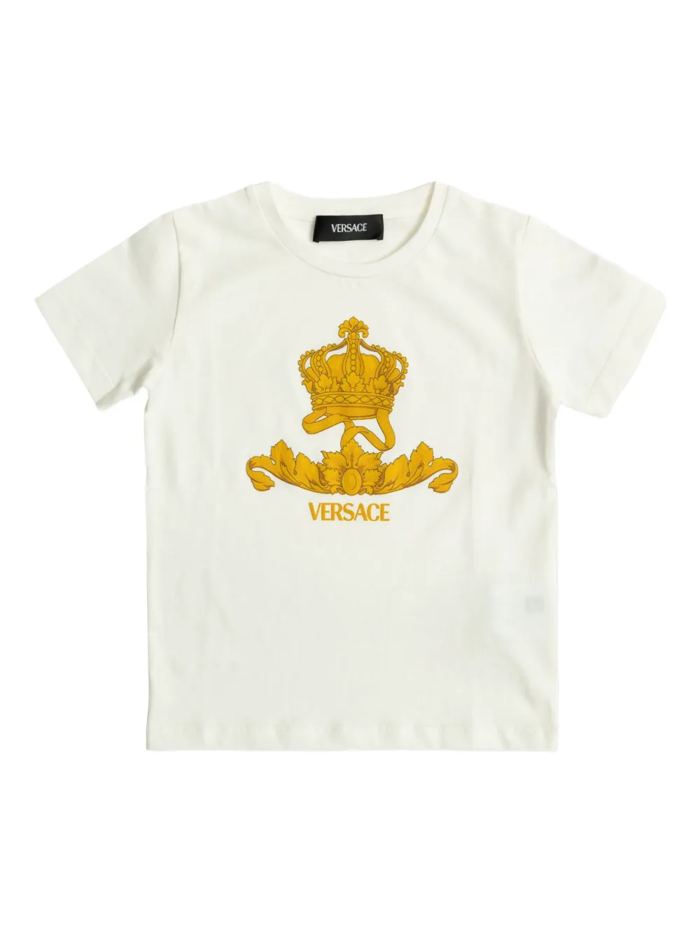 Versace Kids Crest-logo T-shirt - ホワイト Versace Kids Crest-logo T-shirt - ホワイト
