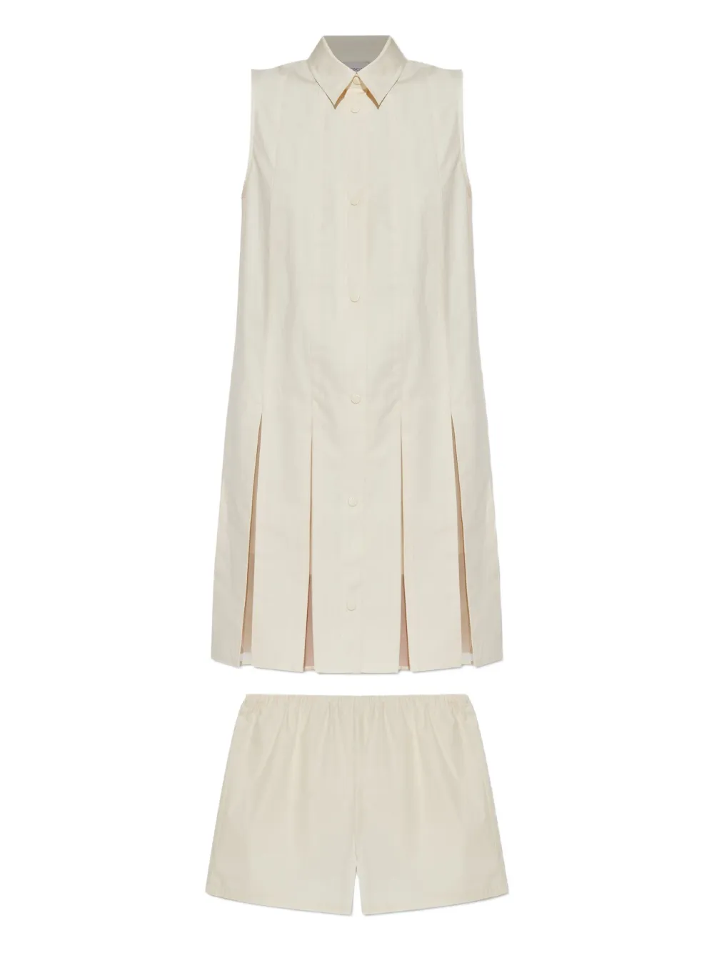Moncler Linnen mini-jurk Wit