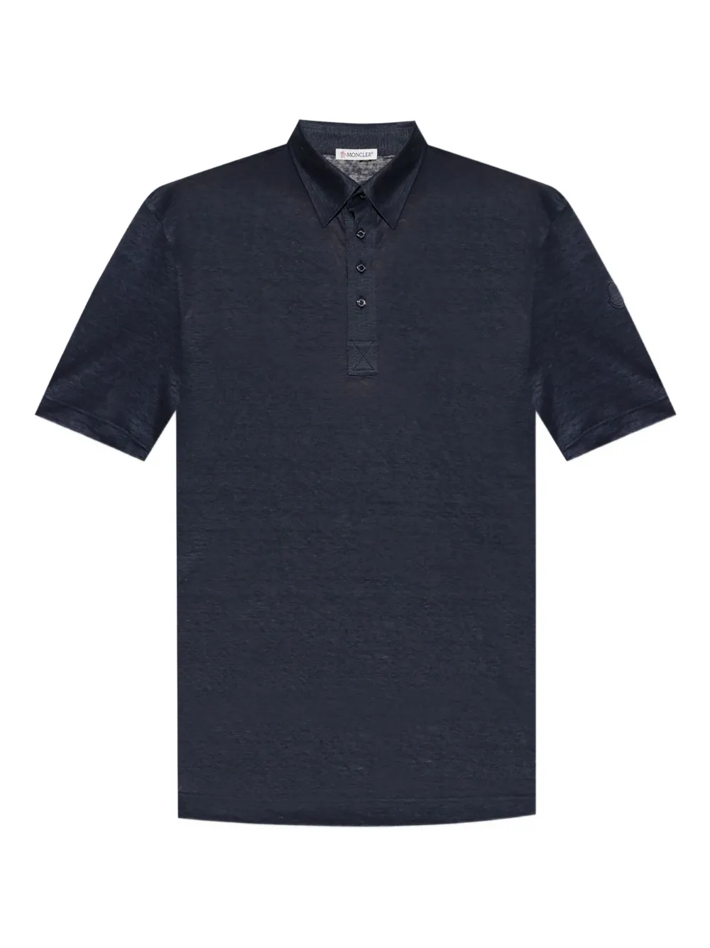 Moncler linen polo shirt Blauw