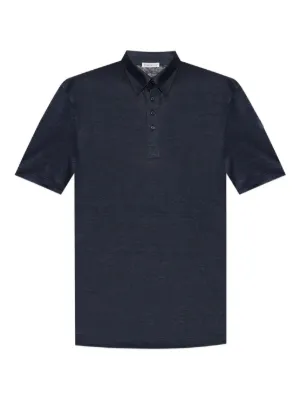 Moncler logo-patch Cotton Polo Shirt | Blue | FARFETCH CA