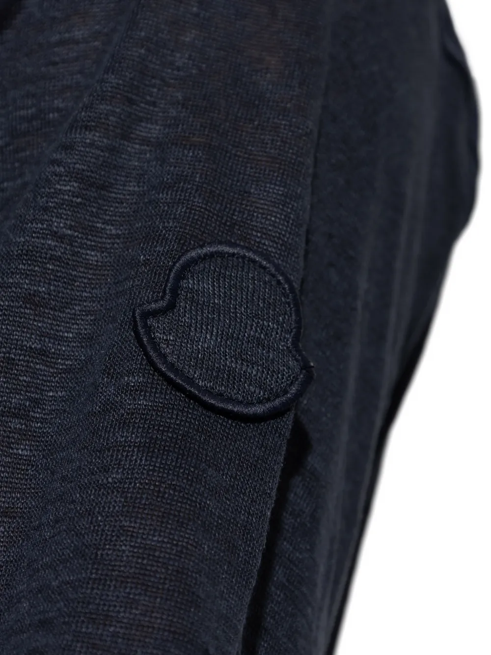 Moncler linen polo shirt Blauw