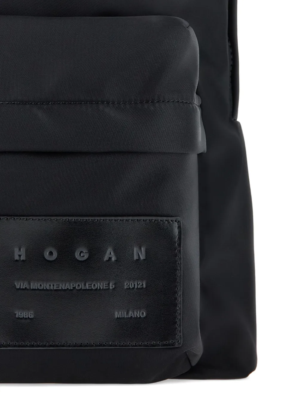 Hogan logo-patch backpack Zwart