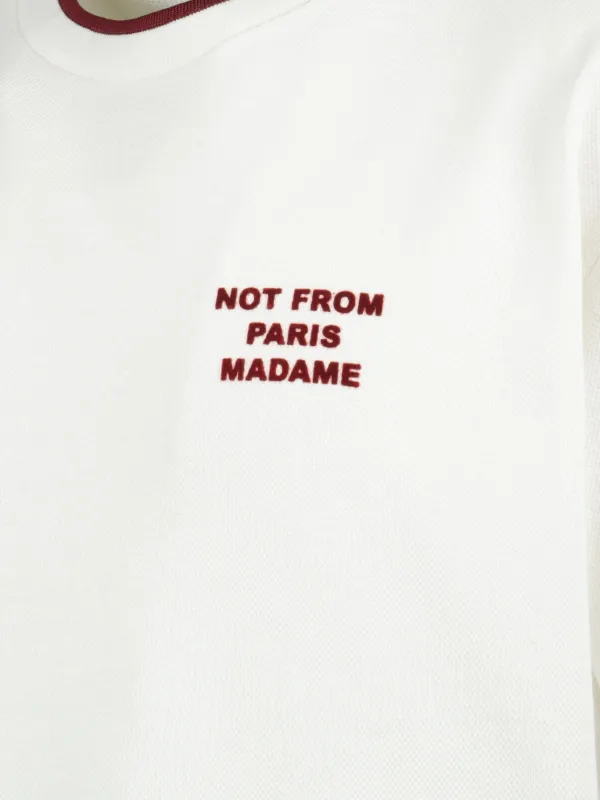 Tシャツ・カットソー DROLE DE MONSIEUR NOT FROM PARIS MADAME TEE Drôle De Monsieur Not From Paris Madame T-shirt | White