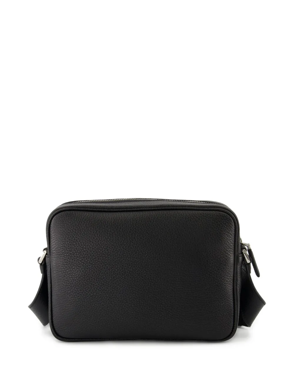 Prada logo-plaque leather shoulder bag - Zwart
