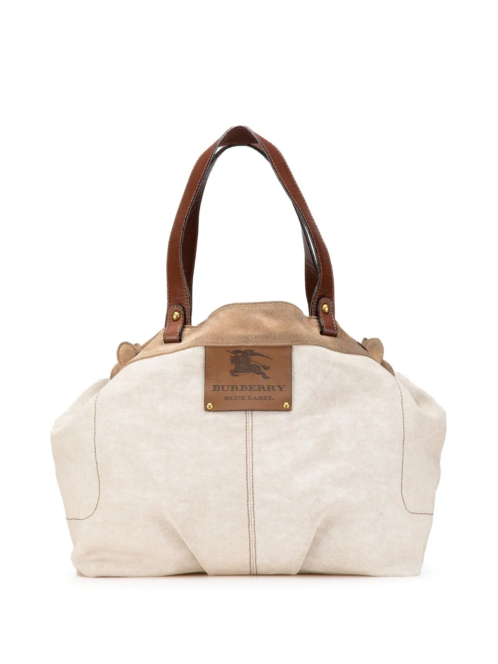 Pre-owned Burberry 2023-2025 Denim Logo Tote Bag