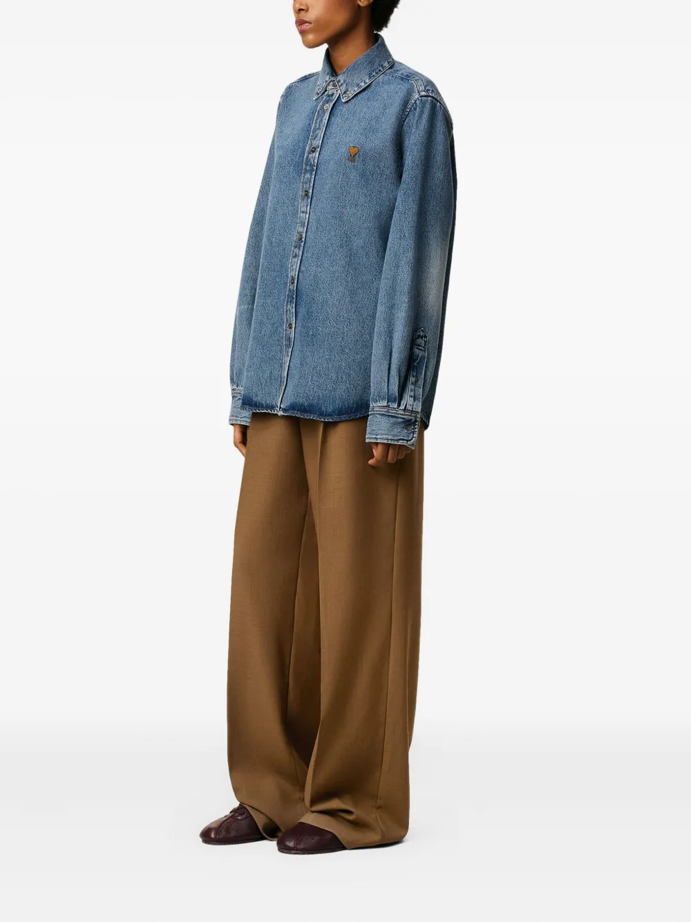 AMI Paris Denim overhemd Blauw