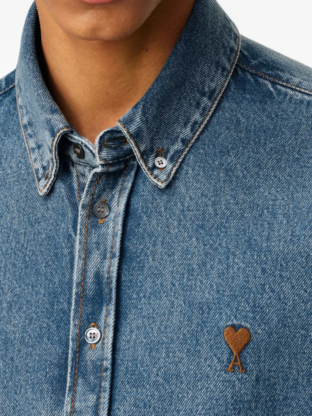 AMI Paris Denim overhemd Blauw