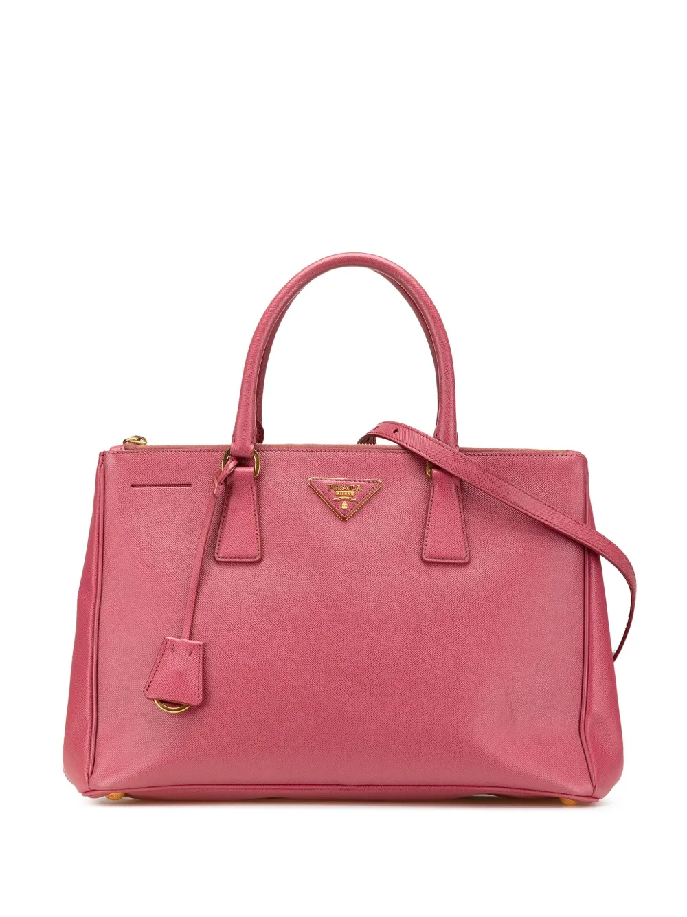 Pre-owned Prada 2015-2024 Medium Saffiano Lux Galleria Double Zip Satchel
