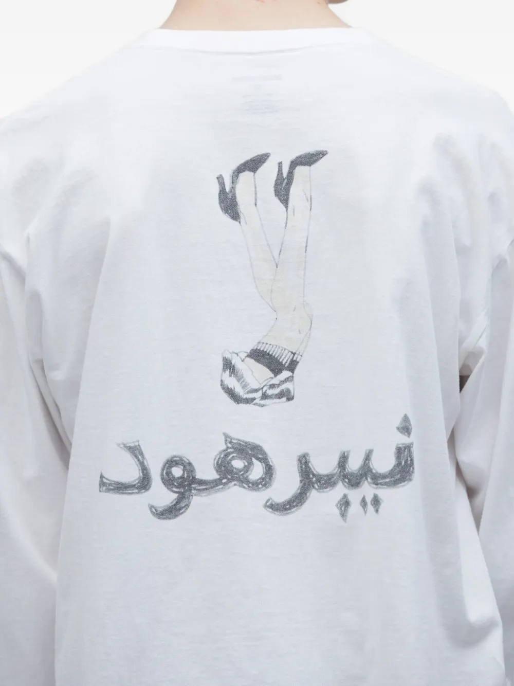 Neighborhood T-shirt met print Wit