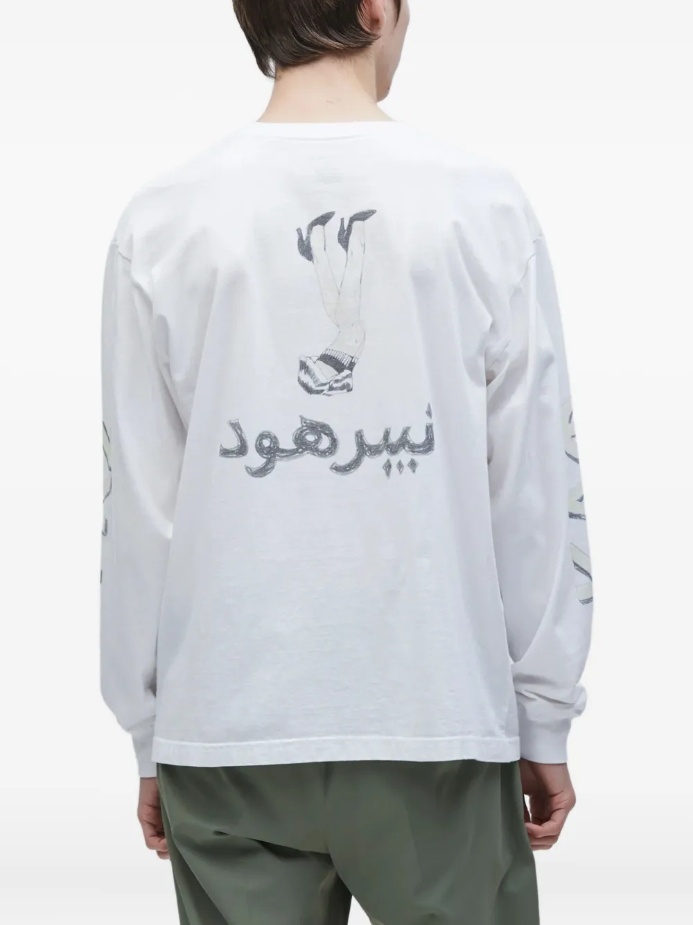 Neighborhood T-shirt met print Wit