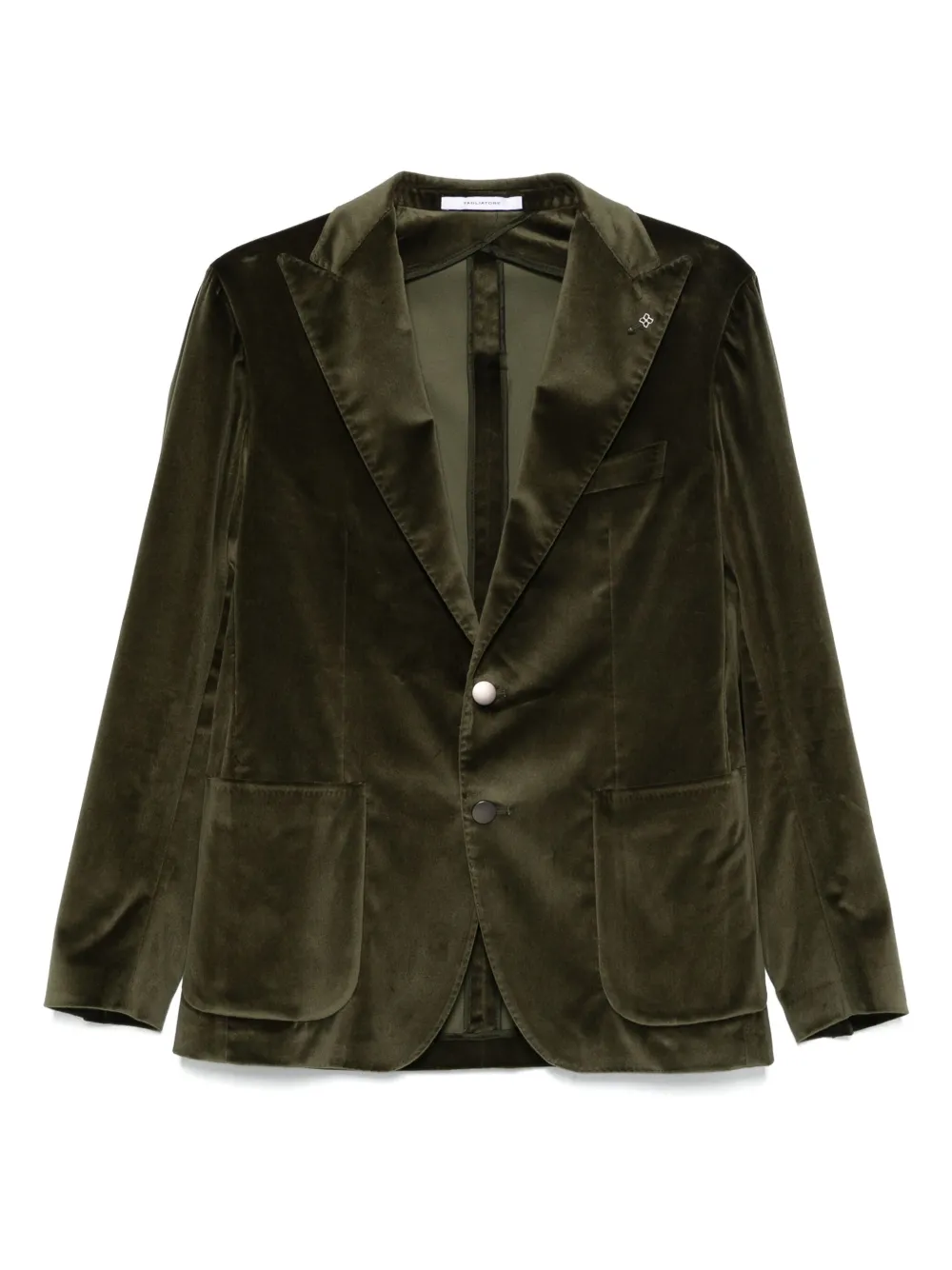 Tagliatore Fluwelen blazer met enkele rij knopen Groen