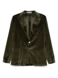 Tagliatore velvet single-breasted blazer - Green