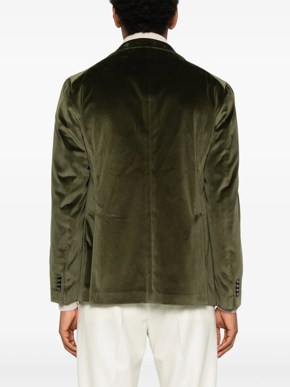 Tagliatore Fluwelen blazer met enkele rij knopen Groen