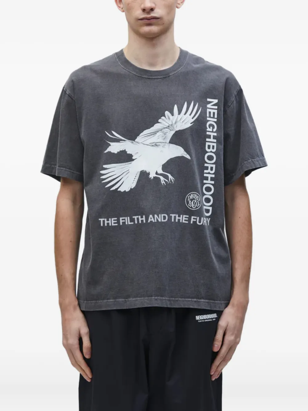 Neighborhood graphic-print T-shirt - Zwart
