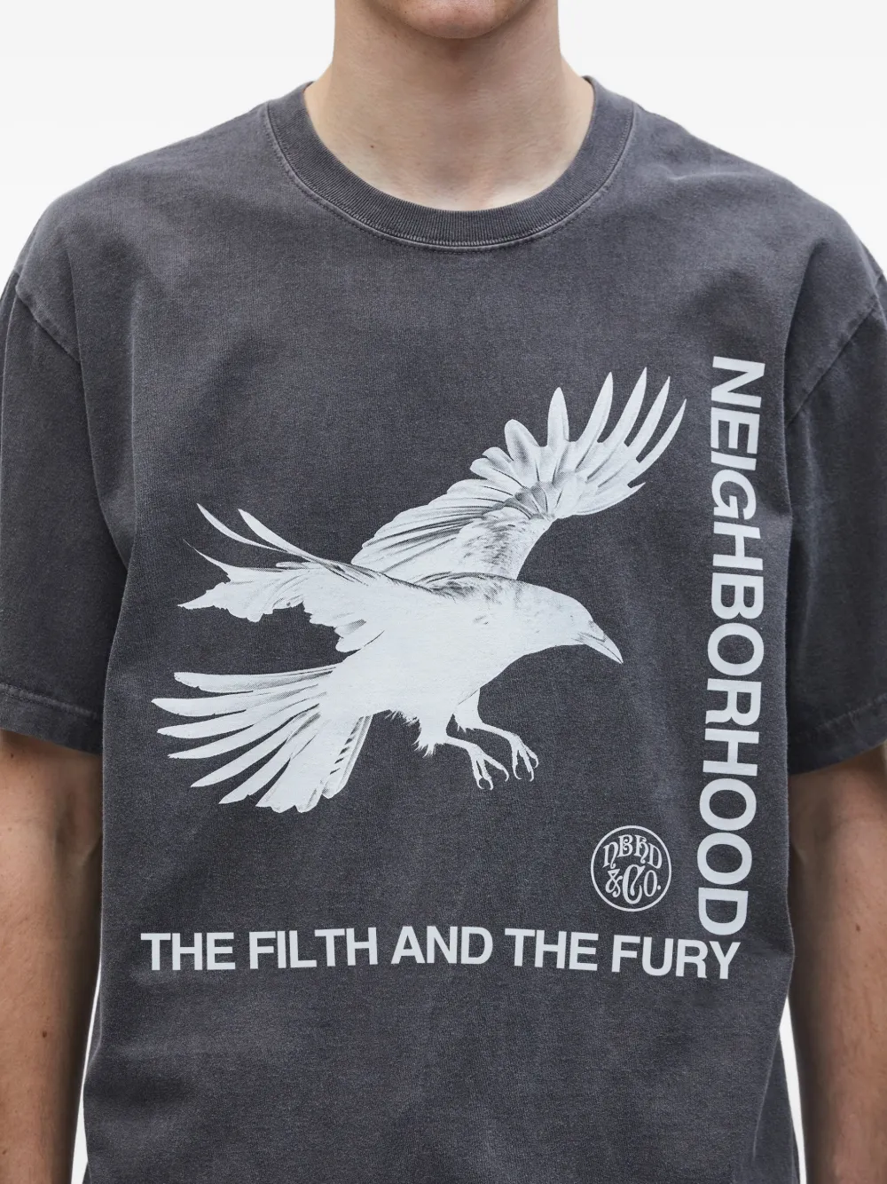 Neighborhood T-shirt met grafische print Zwart