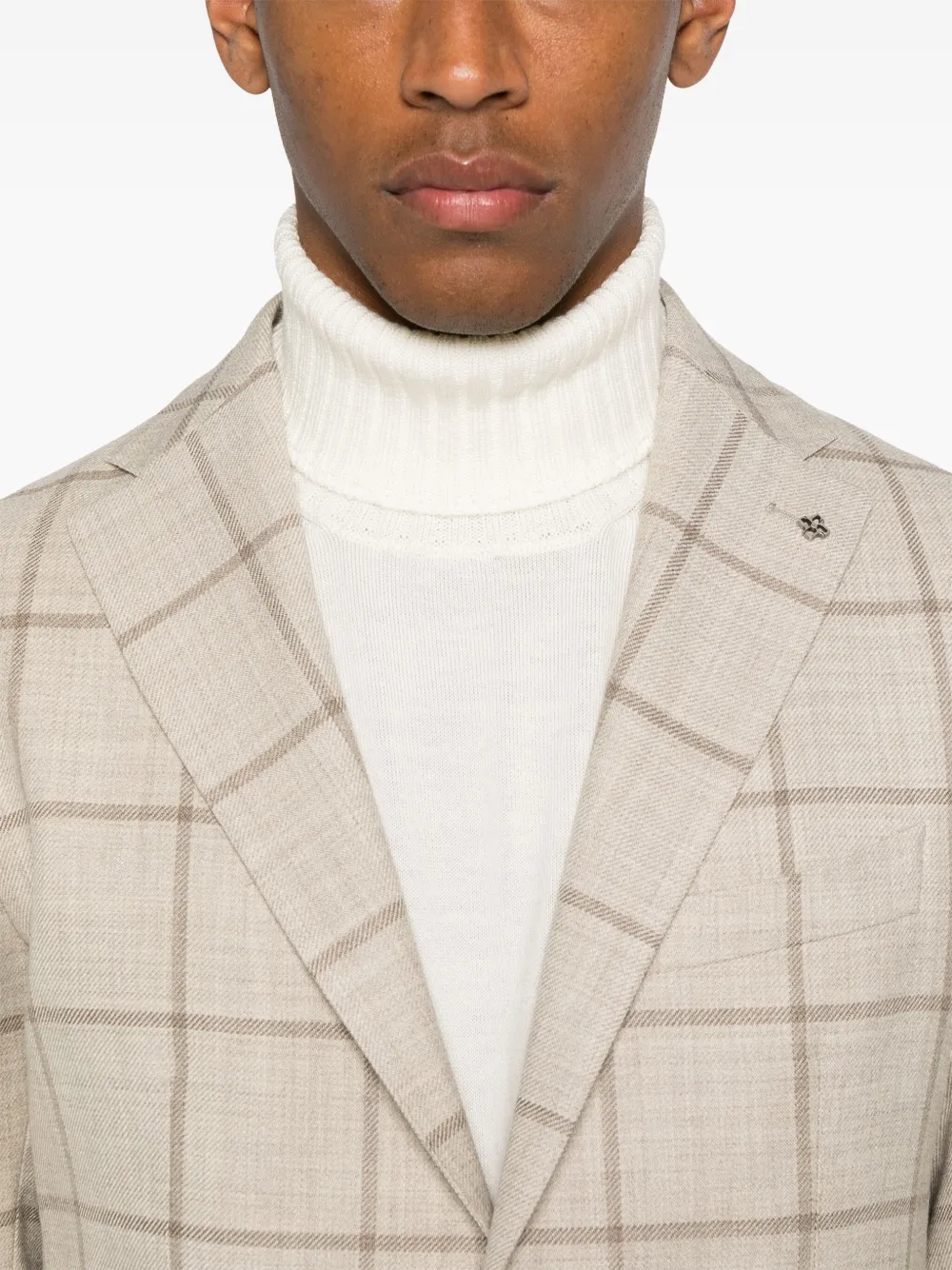 Tagliatore Geruite blazer Beige