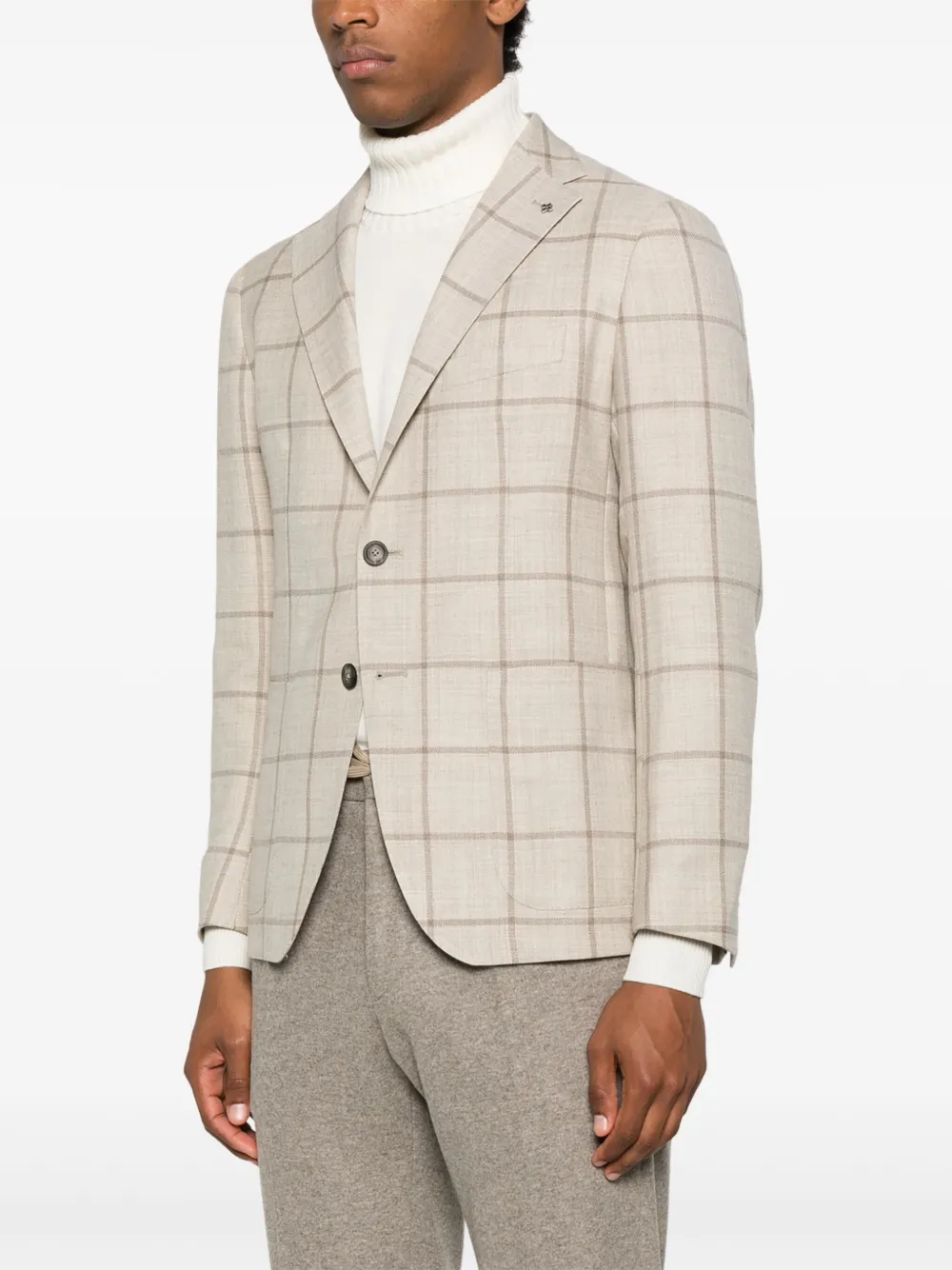 Tagliatore Geruite blazer Beige