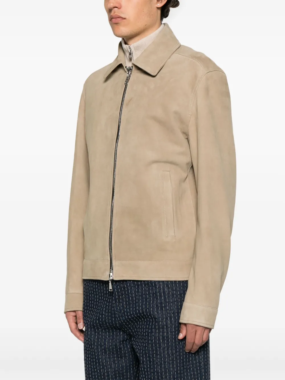 Tagliatore leather jacket Beige