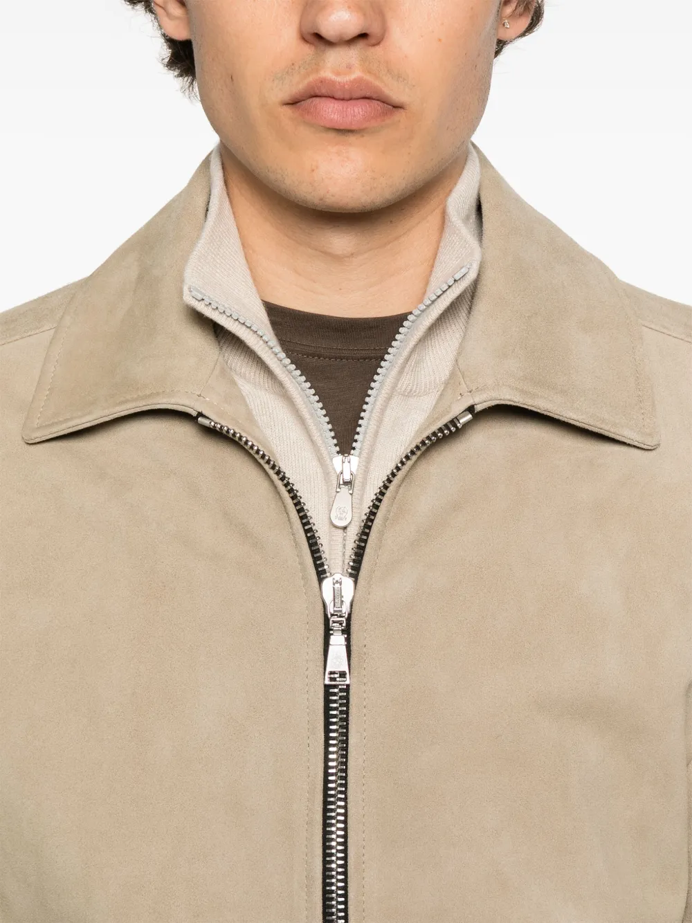 Tagliatore leather jacket Beige