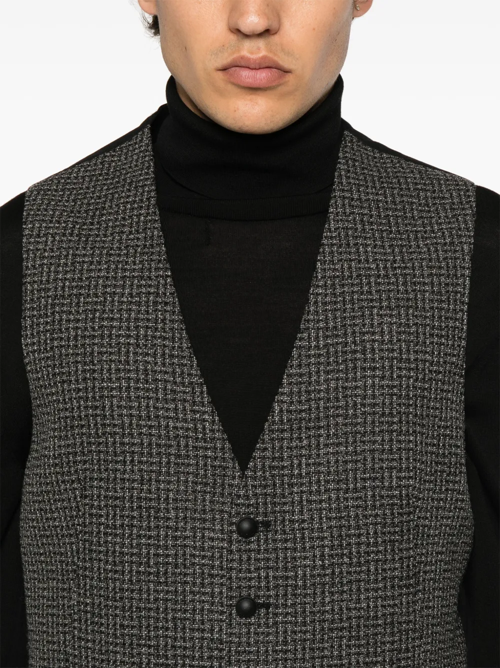 Tagliatore Katoenen gilet Zwart