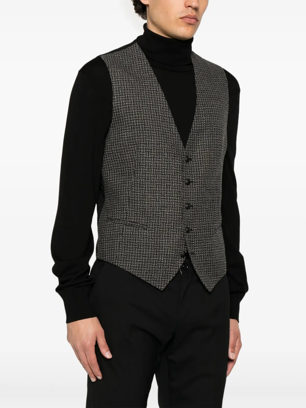 Tagliatore Katoenen gilet Zwart