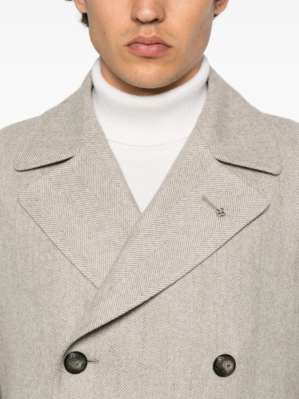 Tagliatore Jas met dubbele rij knopen Beige