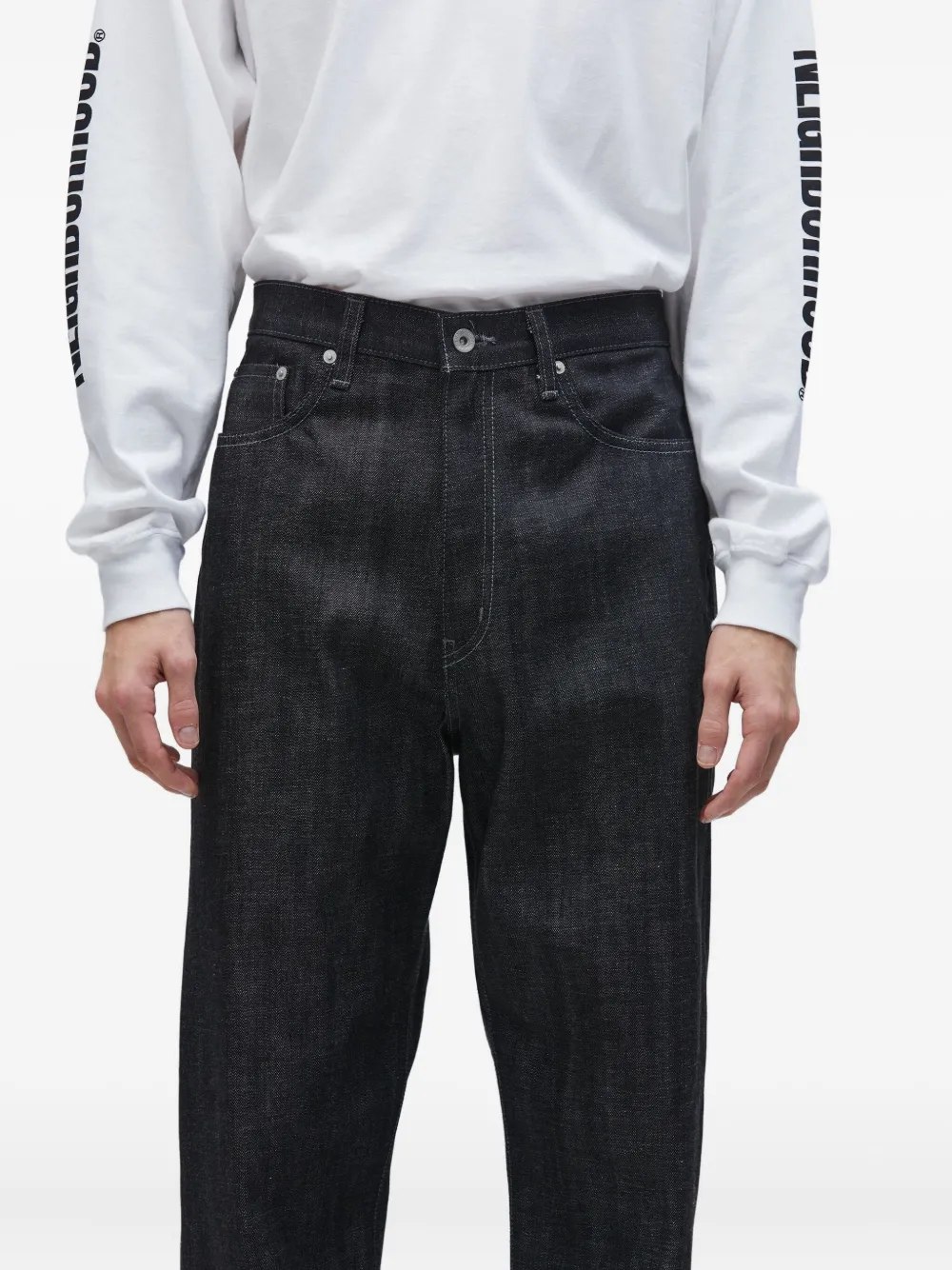 Neighborhood logo-patch jeans - Zwart