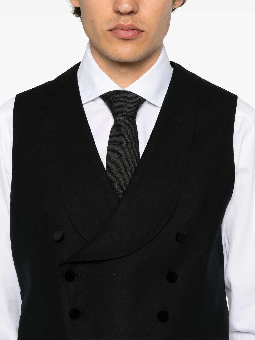 Tagliatore Katoenen gilet Zwart
