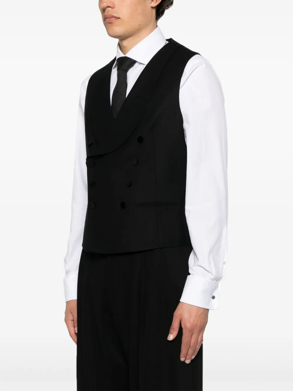 Tagliatore Katoenen gilet Zwart