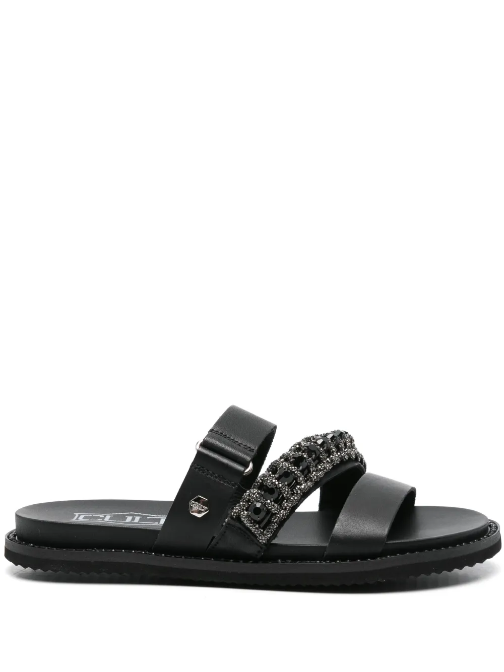 Cult rhinestone-embellished sandals Black