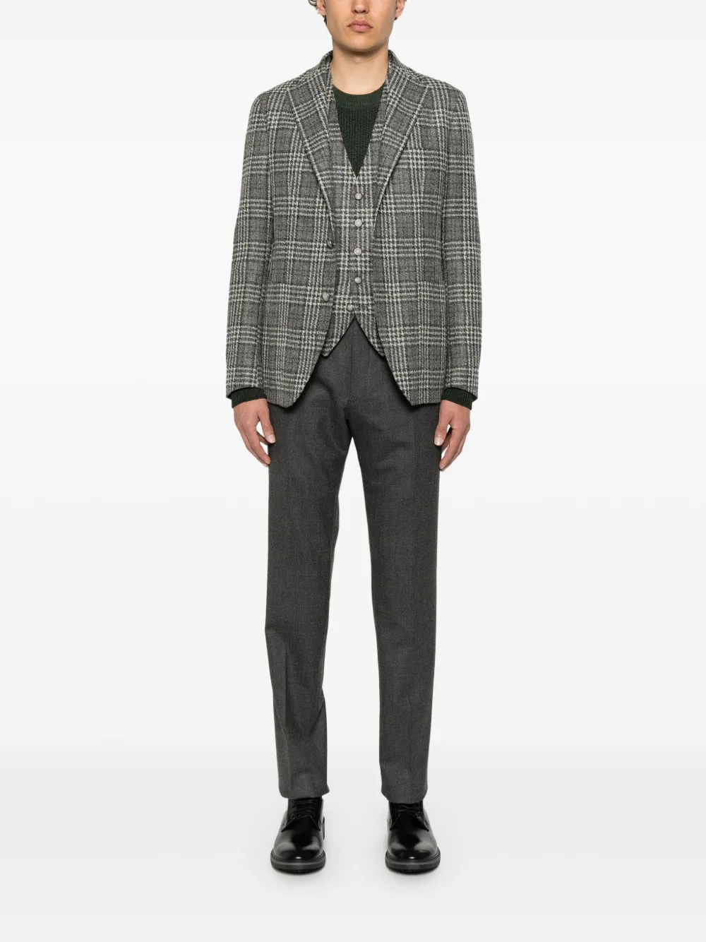 Tagliatore Geruit gilet Groen