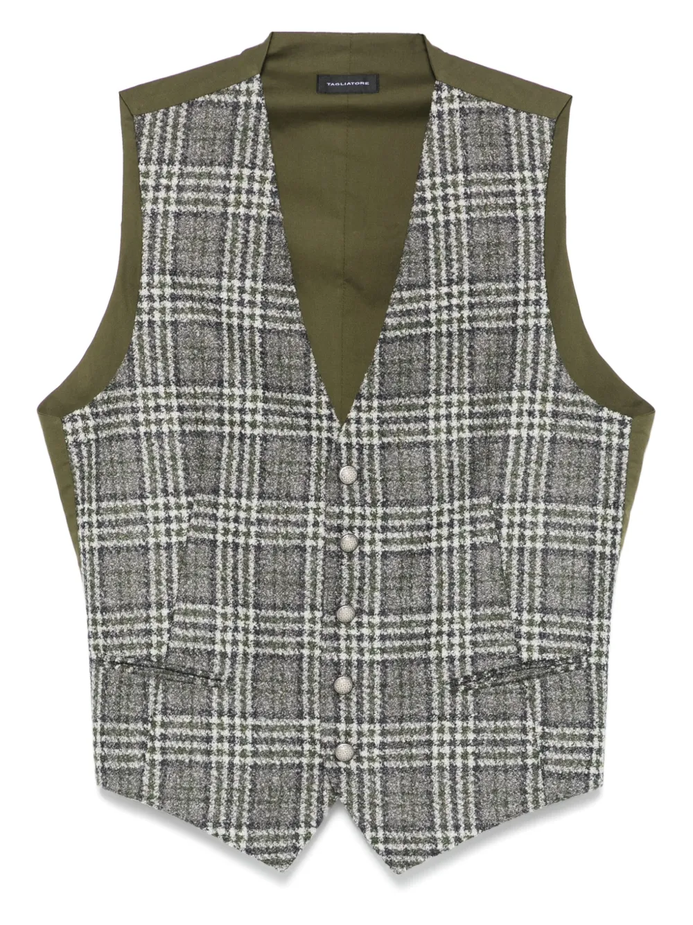 Tagliatore Geruit gilet Groen