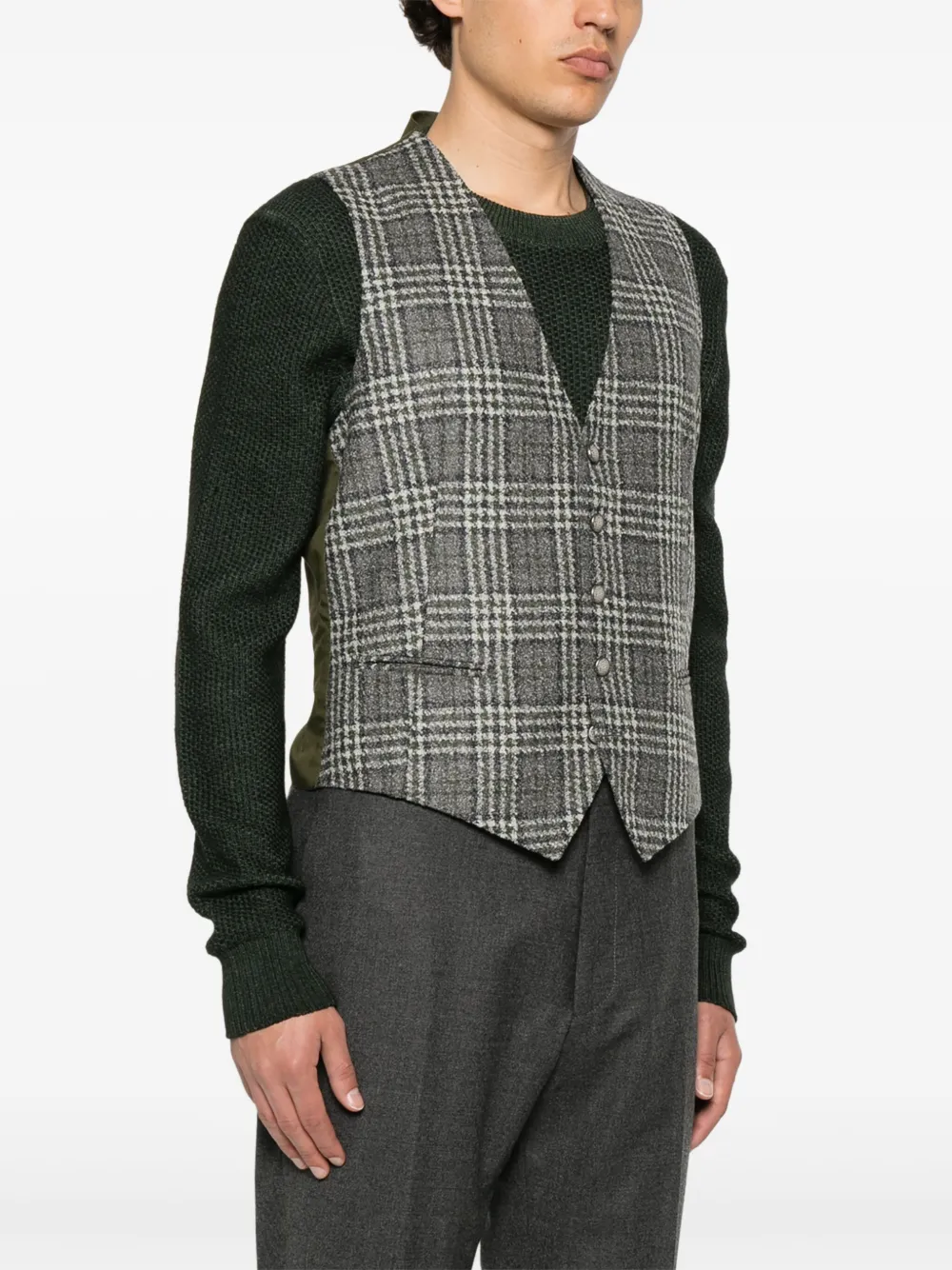 Tagliatore Geruit gilet Groen